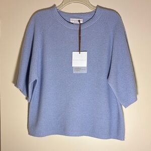 Bianco&Blu Merino Wool & Cashmere Blend Light Blue Sweater Made in Italy, L